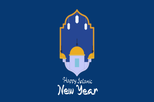 Realistic islamic new year poster concept