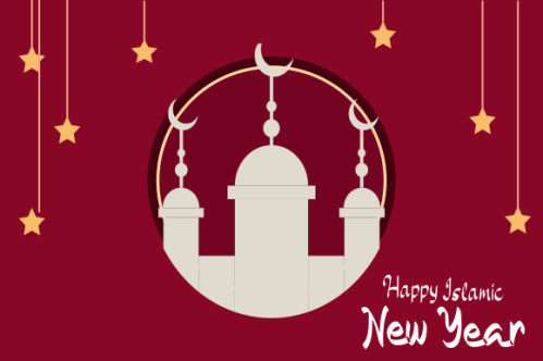 Realistic islamic new year poster concept