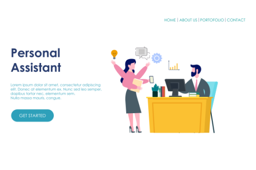 Online customer support, personal AI virtual assistant, internet IVR chat bot landing page concepts 