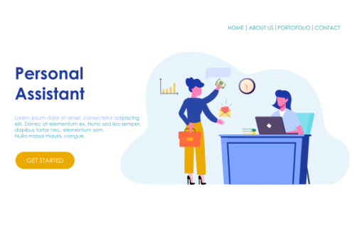 Online customer support, personal AI virtual assistant, internet IVR chat bot landing page concepts 