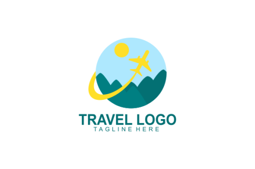 Detailed travel logo concept for business