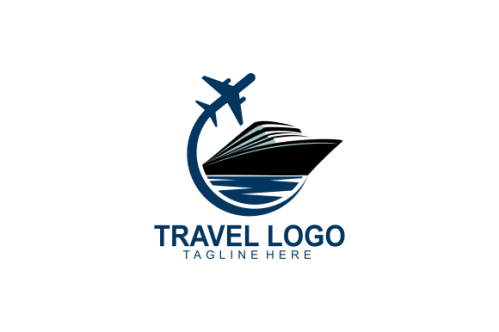 Detailed travel logo concept for business