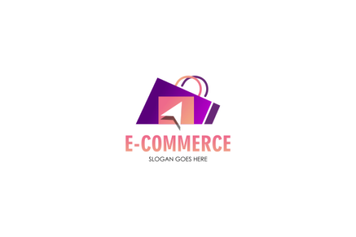 Gradient e-commerce logo. Online shop logo
