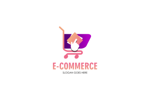 Gradient e-commerce logo. Online shop logo