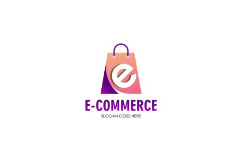 Gradient e-commerce logo. Online shop logo