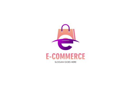 Gradient e-commerce logo. Online shop logo