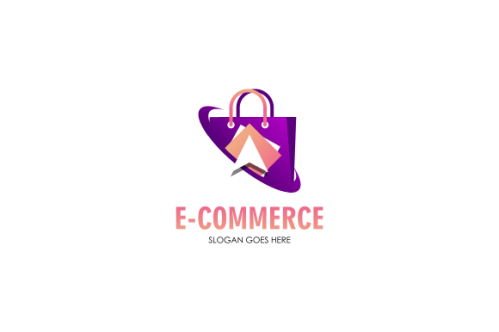 Gradient e-commerce logo. Online shop logo