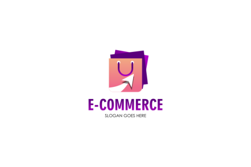 Gradient e-commerce logo. Online shop logo