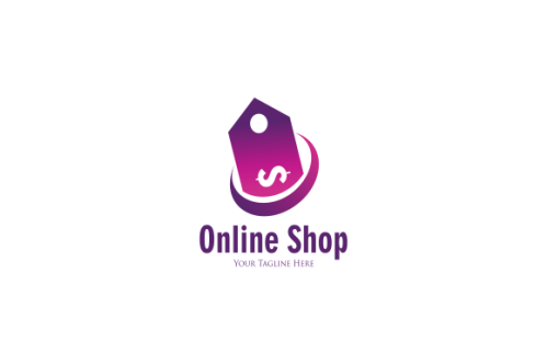 Gradient e-commerce logo. Online shop logo