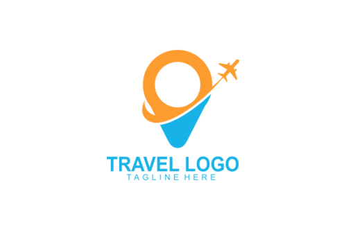 Detailed travel logo concept for business