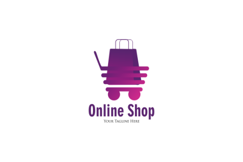 Gradient e-commerce logo. Online shop logo