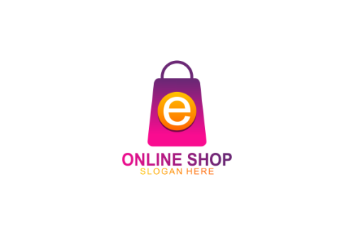 Gradient e-commerce logo. Online shop logo
