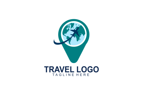 Detailed travel logo concept for business
