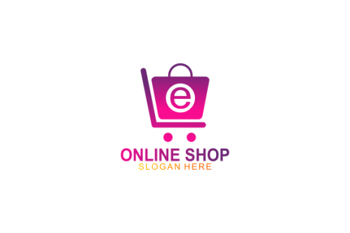 Gradient e-commerce logo. Online shop logo
