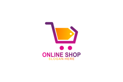 Gradient e-commerce logo. Online shop logo