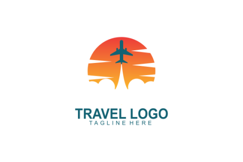 Detailed travel logo concept for business