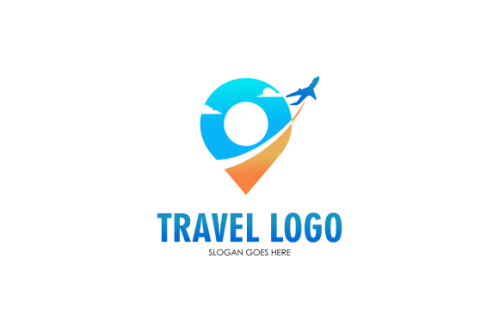 Detailed travel logo concept for business