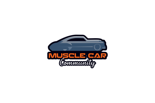 Muscle car community logo design vector