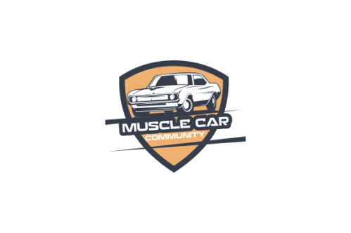 Muscle car community logo design vector