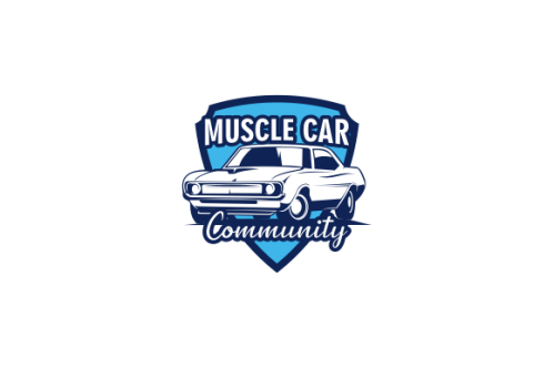 Muscle car community logo design vector