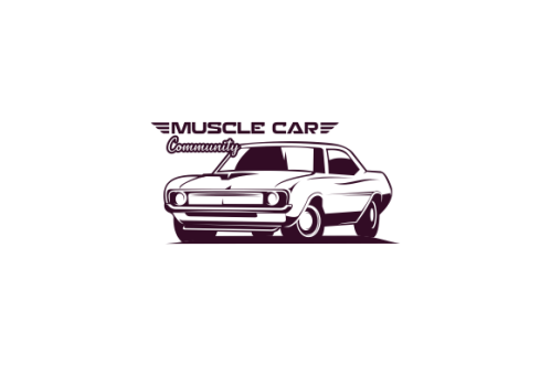 Muscle car community logo design vector