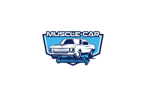 Muscle car community logo design vector