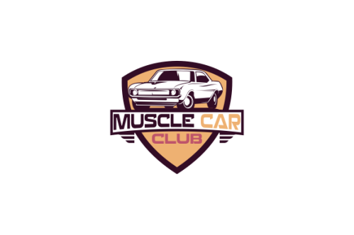 Muscle car community logo design vector