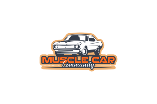 Muscle car community logo design vector