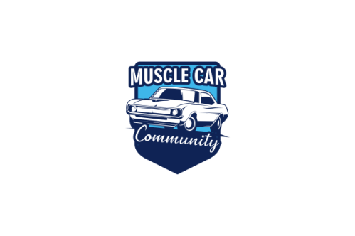 Muscle car community logo design vector