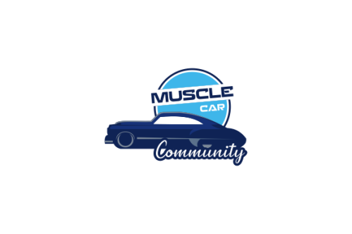 Muscle car community logo design vector