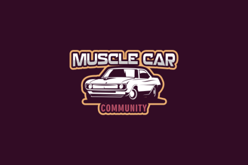 Muscle car community logo design vector