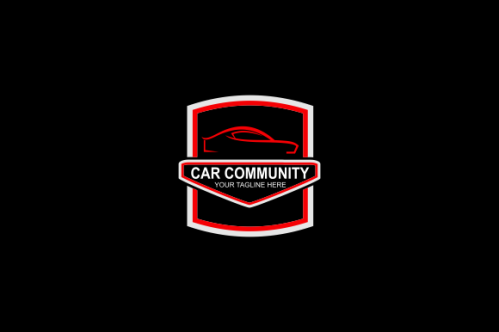 Muscle car community logo design vector