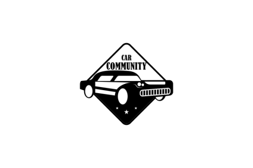Muscle car community logo design vector