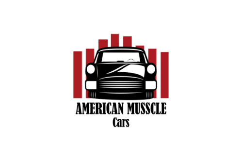 Muscle car community logo design vector