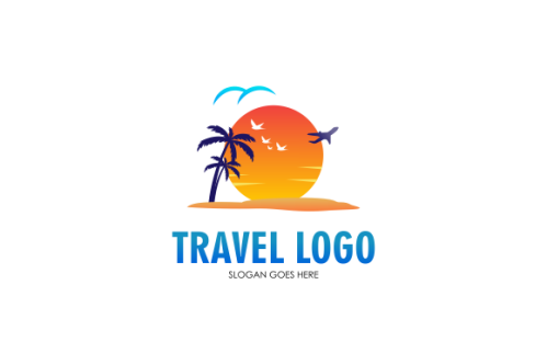 Detailed travel logo concept for business