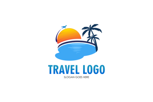 Detailed travel logo concept for business