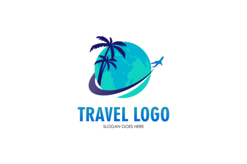 Detailed travel logo concept for business