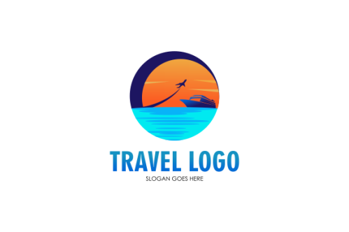 Detailed travel logo concept for business