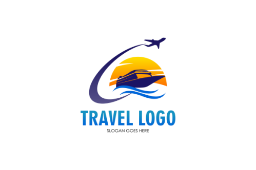 Detailed travel logo concept for business