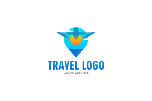 Detailed travel logo concept for business