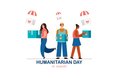 World humanitarian day illustration vector