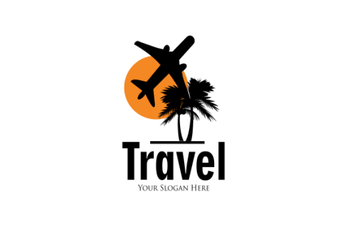 Detailed travel logo concept for business