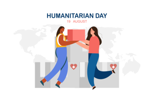 World humanitarian day illustration vector