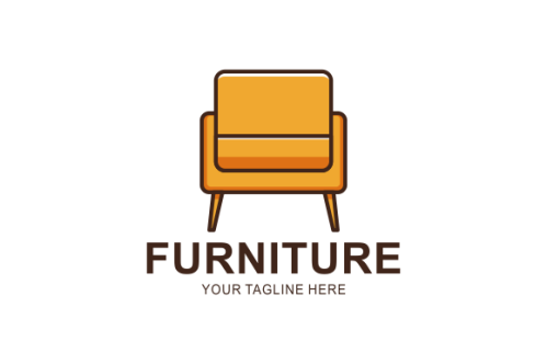 Interior minimalist room, gallery furniture logo design vector