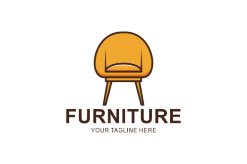 Interior minimalist room, gallery furniture logo design vector