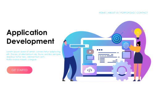 Mobile app development landing page website