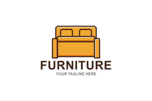 Interior minimalist room, gallery furniture logo design vector