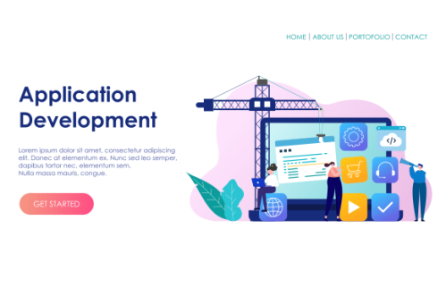 Mobile app development landing page website