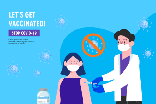 Flat vaccination campaign illustration vector