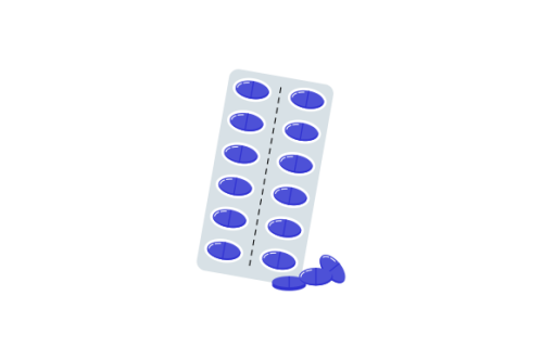 Pills blister pack with capsule. Drug, pill, capsule logo